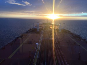 Tanker sunrise career at sea